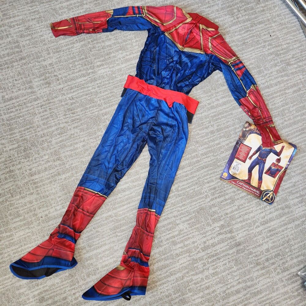 Marvel youth Captin Marvel costume pretend play jumpsuit size L 12-14 - Picture 8 of 11